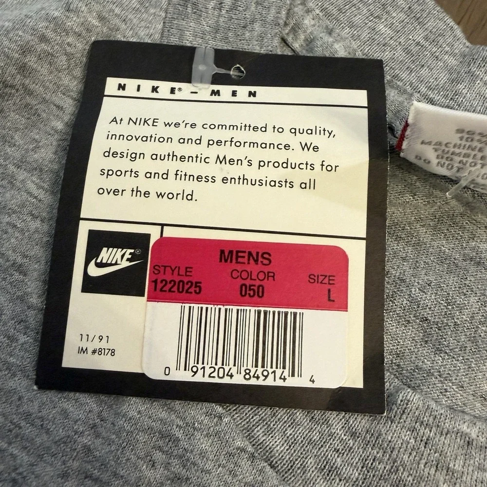 Vintage Nike T Shirt Mens Large Swoosh Graphic Spellout Single Stitch USA 90's